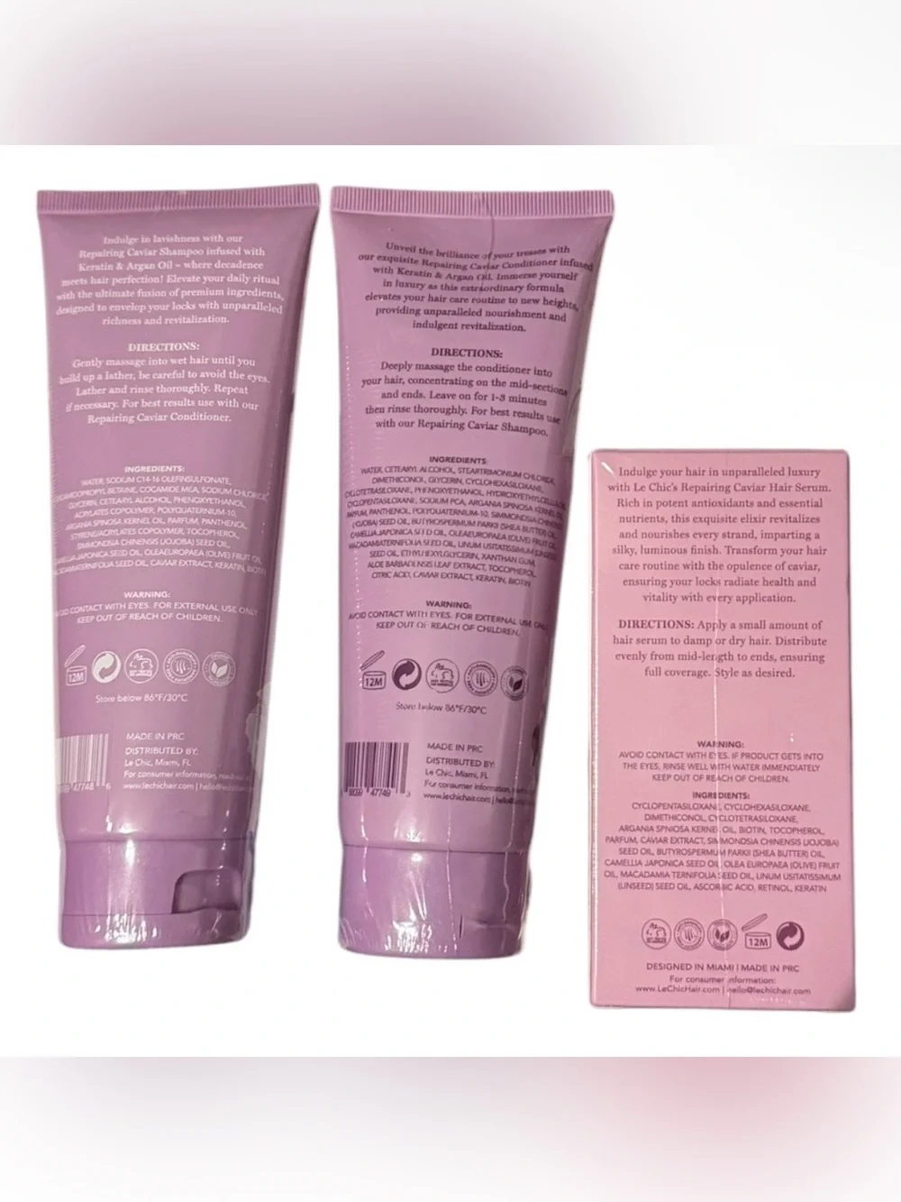 Le Chic Repairing Caviar 3-Piece Hair Care Set (Shampoo, Conditioner & Serum)